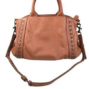 LIEBESKIND‎  BERLIN Tan Leather  Messenger Satchel Shoulder Studded Bag Purse